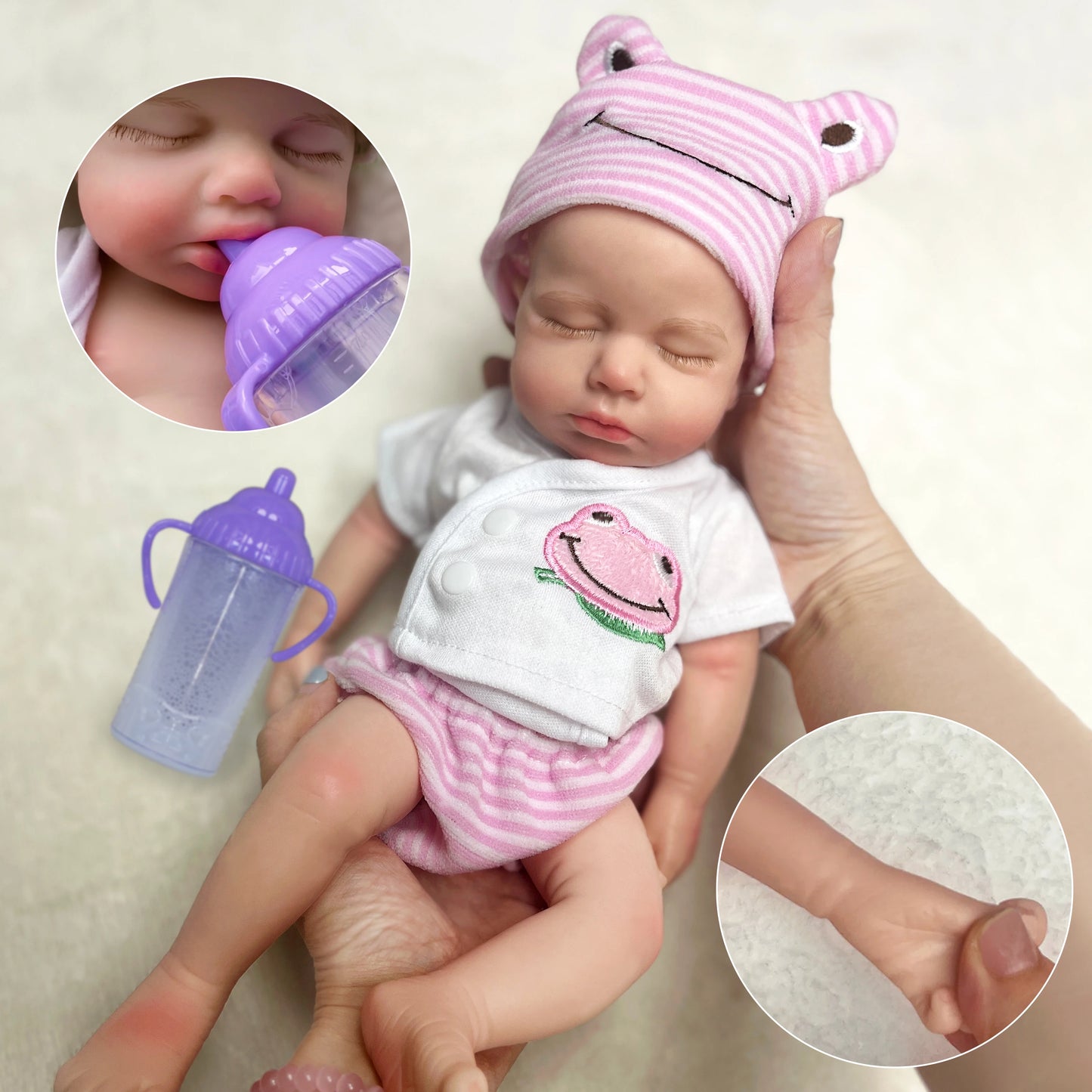 33CM Loulou Girl Bebe Reborn Dolls Can Open Mouth Painted Full Body Soft Silicone Newborn Doll reborn de silicone real cuerpo-EXPROTAS