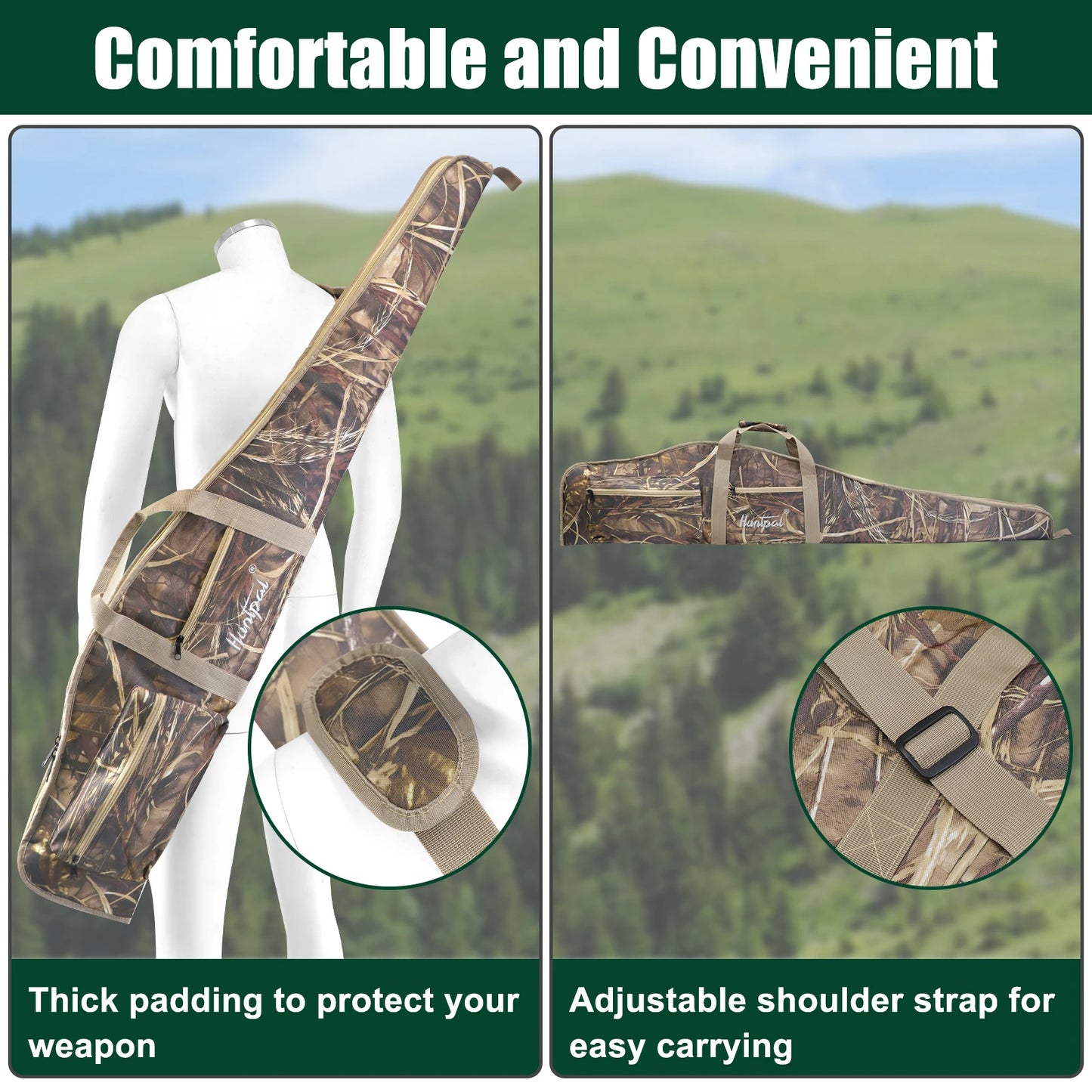EXPROTAS Gun Case Soft Padded Bag for Scoped Rifle Hunting Carry