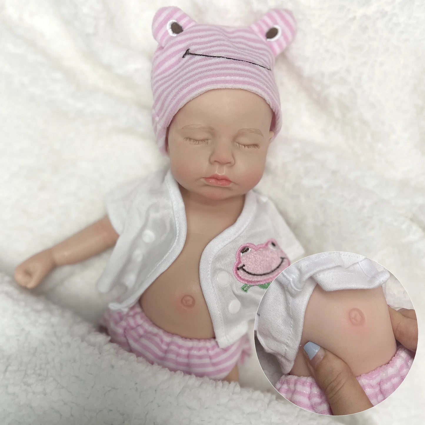 33CM Loulou Girl Bebe Reborn Dolls Can Open Mouth Painted Full Body Soft Silicone Newborn Doll reborn de silicone real cuerpo-EXPROTAS