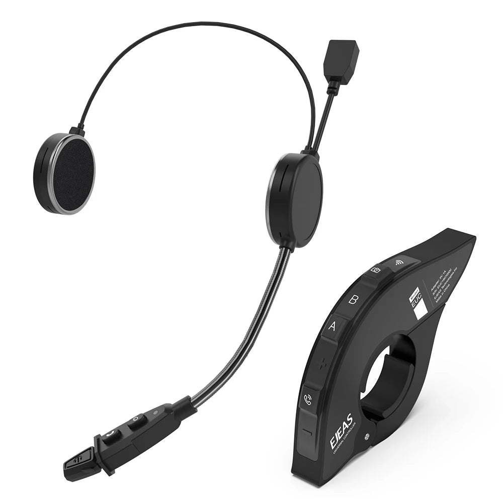 EJEAS E1+ Motorcycle Helmet Bluetooth Headset Music Speaker Remote Option
