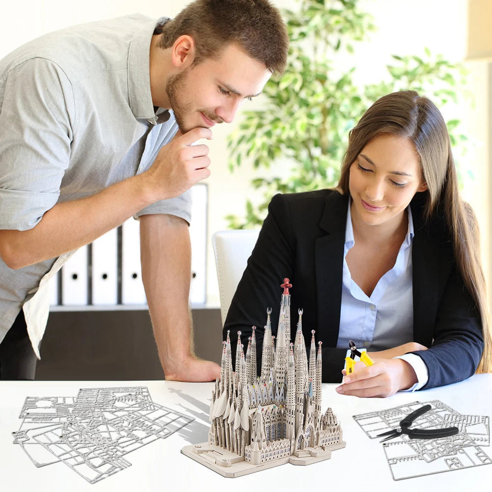 Piececool Model Building Kits La Sagrada Família 3D Metal Puzzles Jigsaw Toy DIY Set for Adult Collection Best Birthday Gifts-EXPROTAS