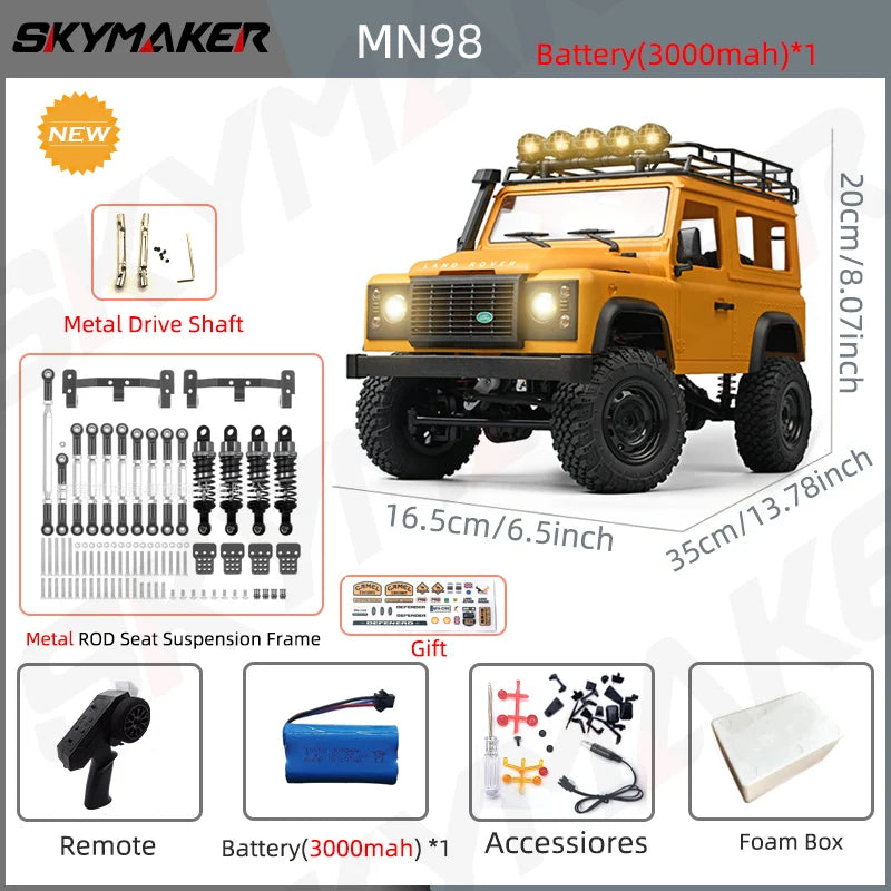 New MN99s MN98 1:12 MN Model RTR Version RC Car 2.4G 4WD RC Rock Crawler Defender Remote Control Car 1/12 RC Truck Cars Toys-EXPROTAS