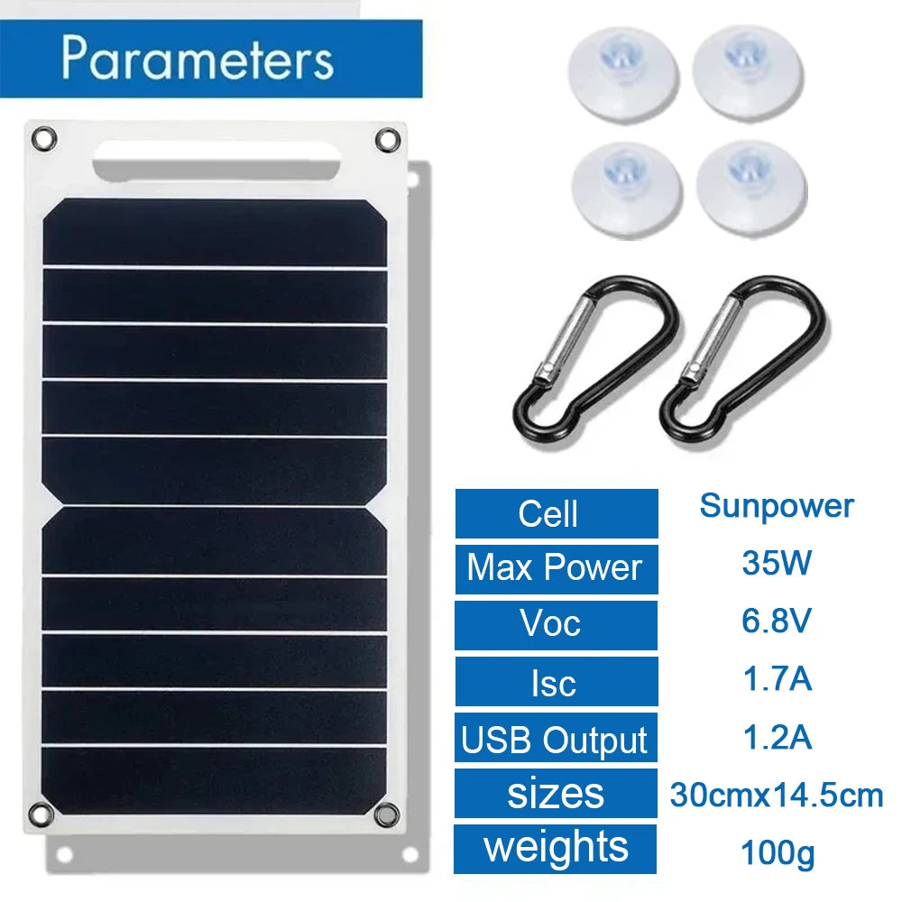 30W Portable Solar Panel 5V USB Charger for Phone Power Bank Camping RV
