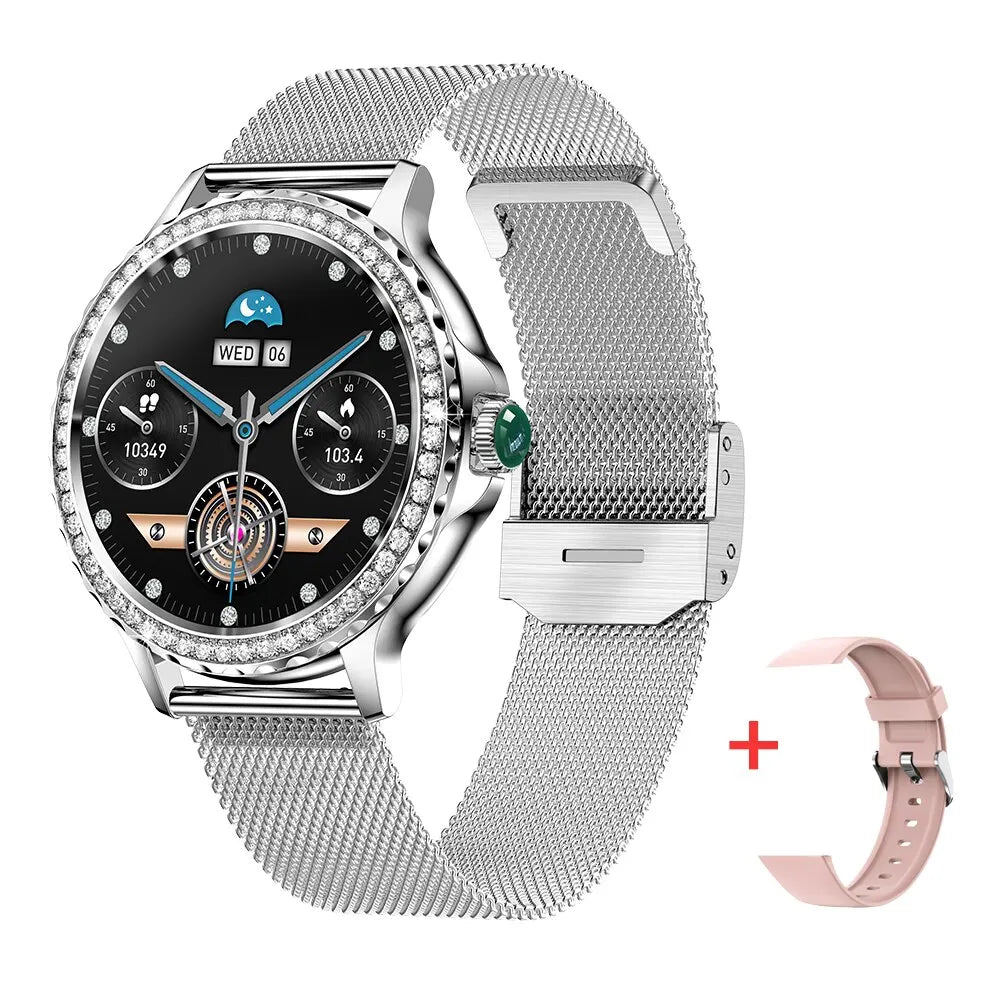 MEVADEN Rosegold Smart Watch For Lady Bluetooth Call 100+Sports Mode Fitness Women Smartwatch DIY Dials For IOS Android NX19-EXPROTAS