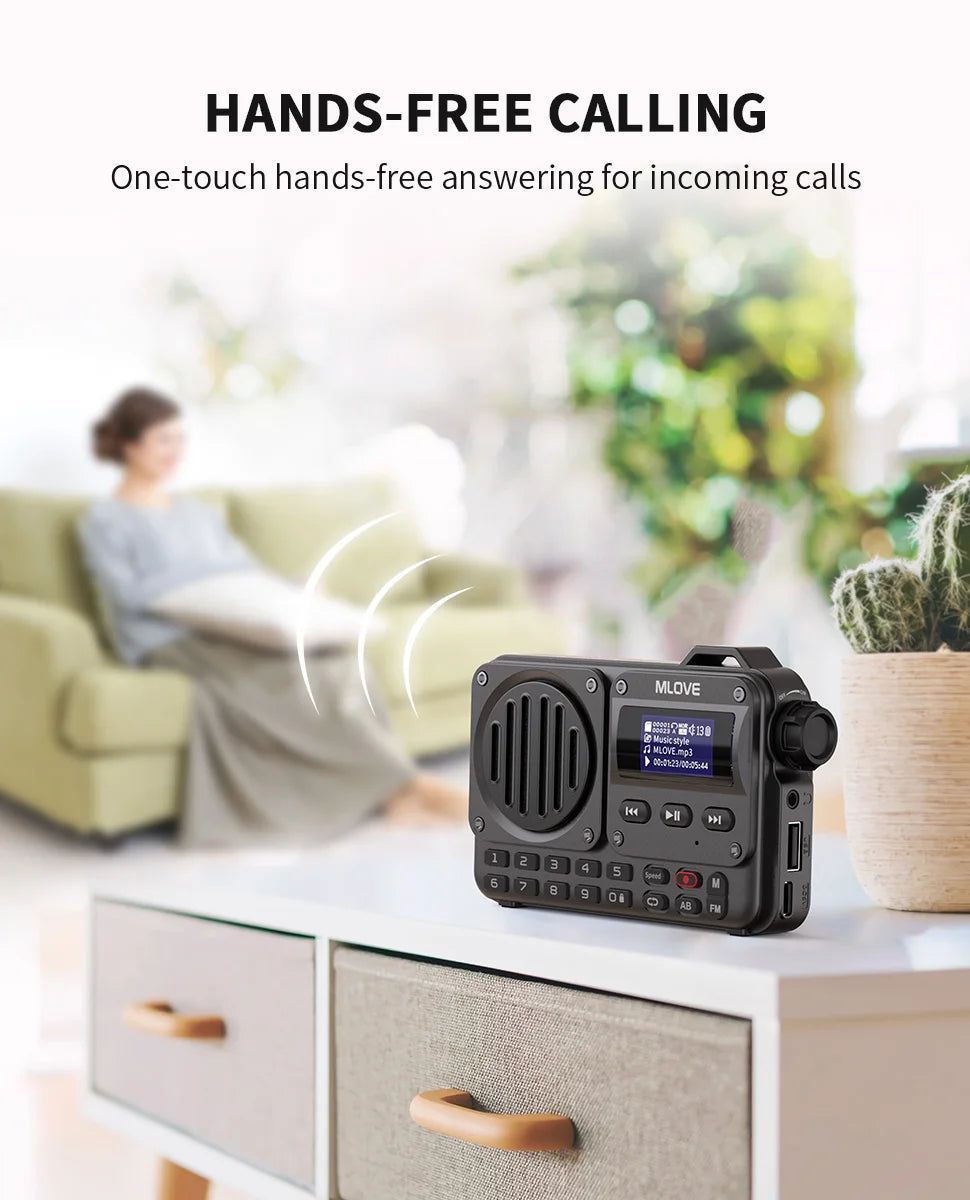 MLOVE BV800 Super-Portable Bluetooth Speaker with FM Radio,LCD Screen Display, Antenna, AUX Input, USB Disk, TF Card, MP3 Player-EXPROTAS