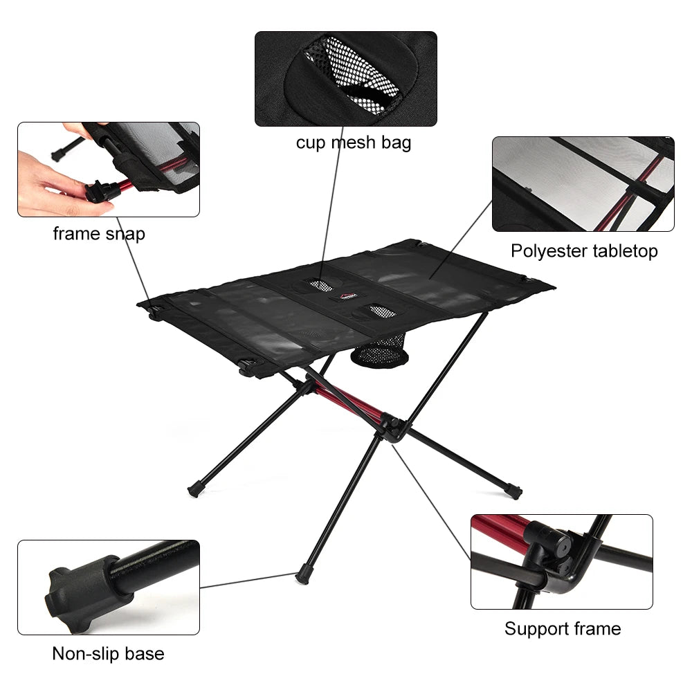 Portable Folding Camping Table with Cup Holders Lightweight Outdoor Picnic