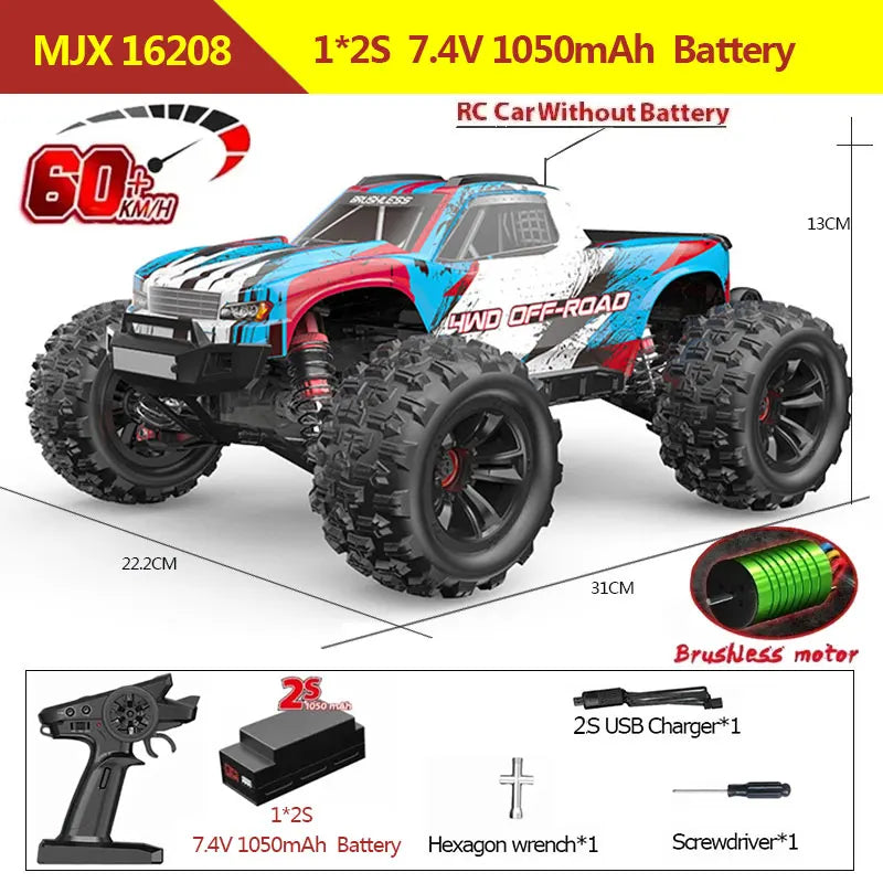 Hyper Go MJX 16208 16207 16209 16210 1/16 4WD RC Car 70KM/H Brushless RC Racing Car Remote Control Cars Off-Road Truck Toys-EXPROTAS