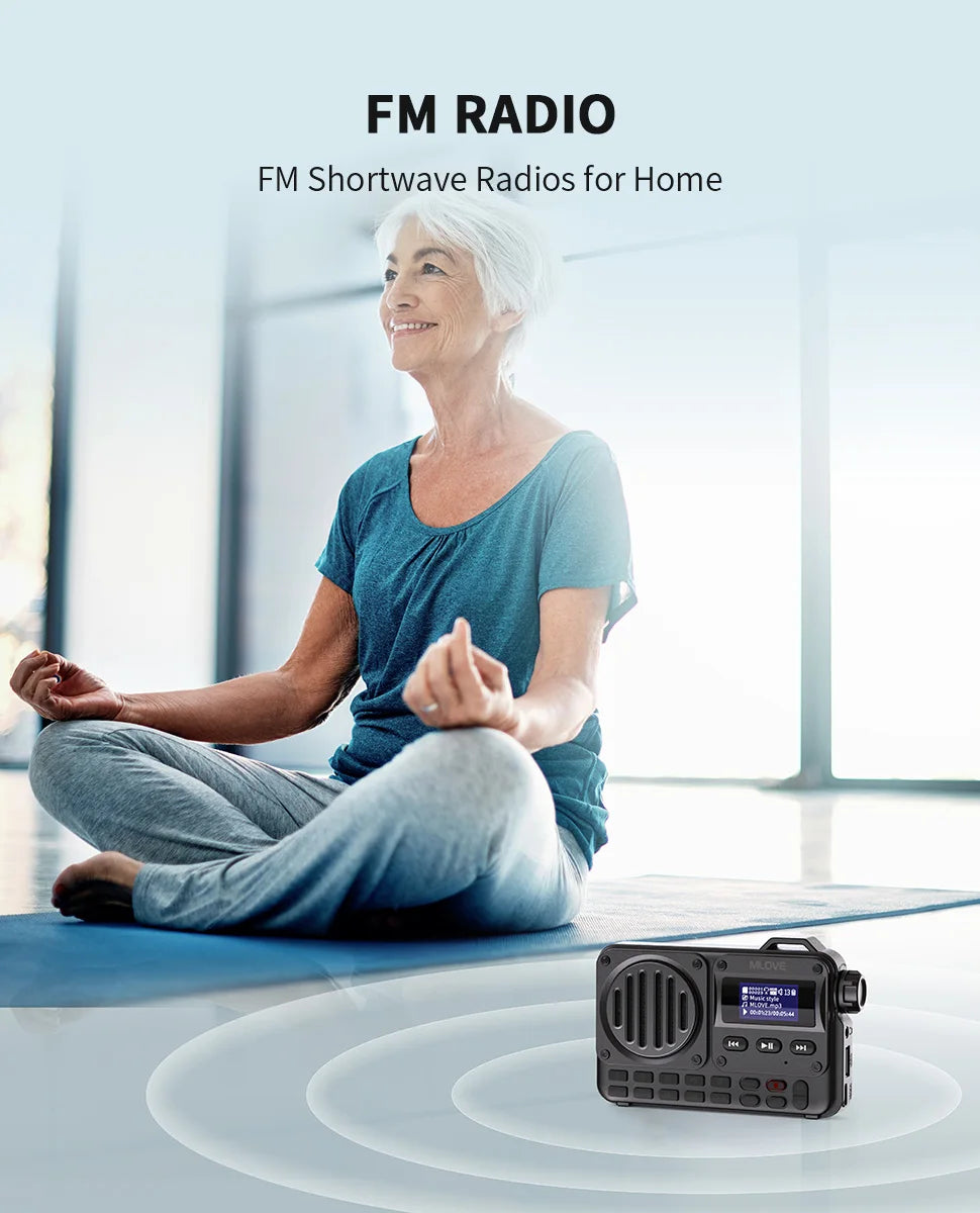 MLOVE BV800 Super-Portable Bluetooth Speaker with FM Radio,LCD Screen Display, Antenna, AUX Input, USB Disk, TF Card, MP3 Player-EXPROTAS