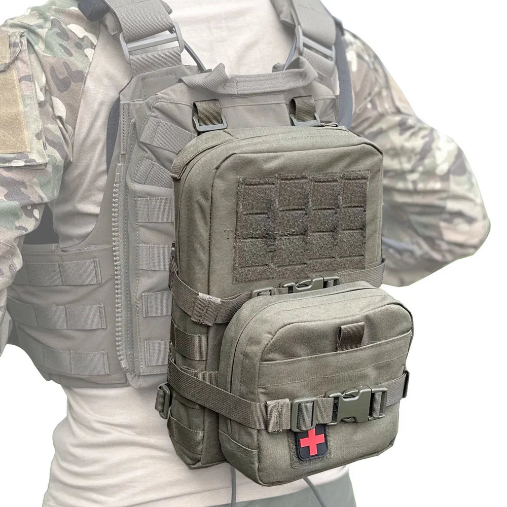 Mini Hydration Pack 2-in-1 MOLLE Rip-Away IFAK Pouch Medical Hunting Bag