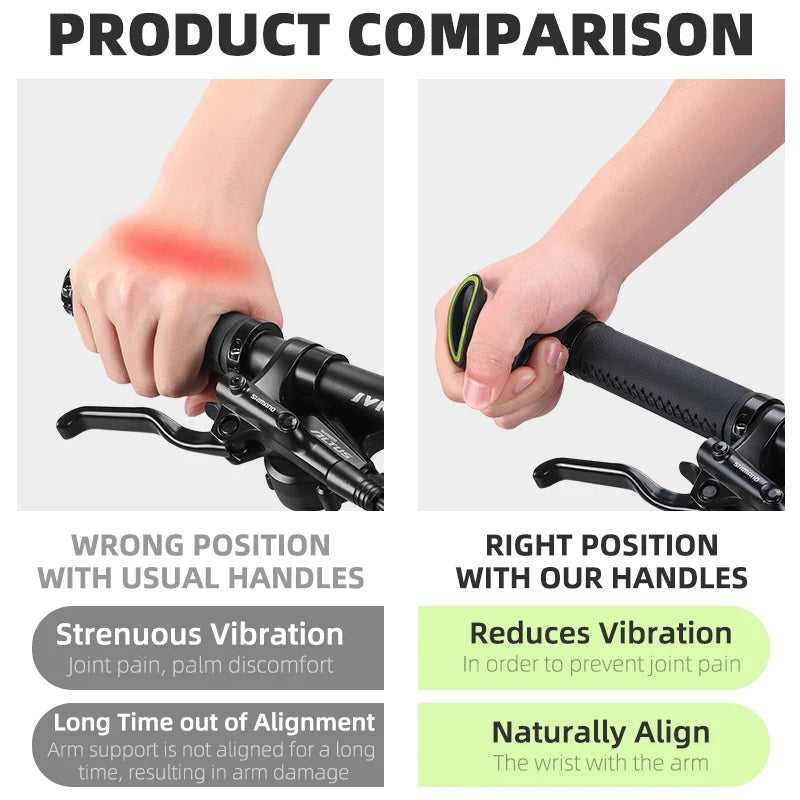 Ergonomic Bike Extension Bar Ends Pair Bicycle Handlebar Grips MTB