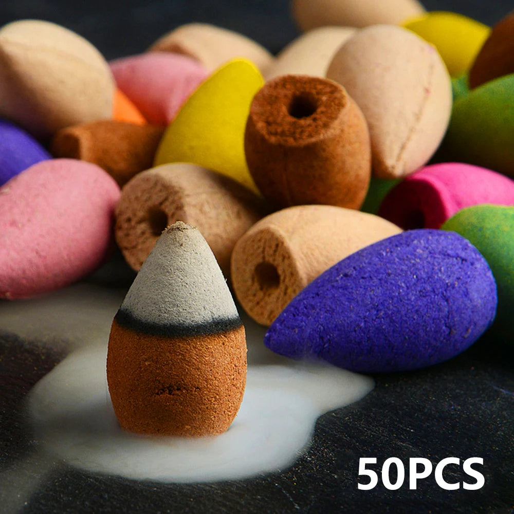 Incense Cones 50Pcs Mixed Natural Fragrance Scent Home Aromatherapy