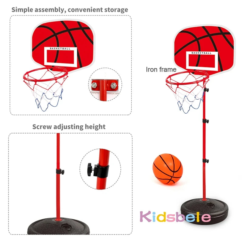 Adjustable Basketball Hoop 63-150CM Toddler Stand Rack for Kids Baby Outdoor Indoor Ball Sport Backboard Rim Shoot Children Toy