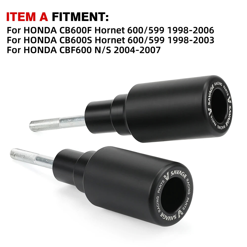 Honda Hornet 600 CB600F CB600S CBF600 Frame Slider Crash Protector Pads