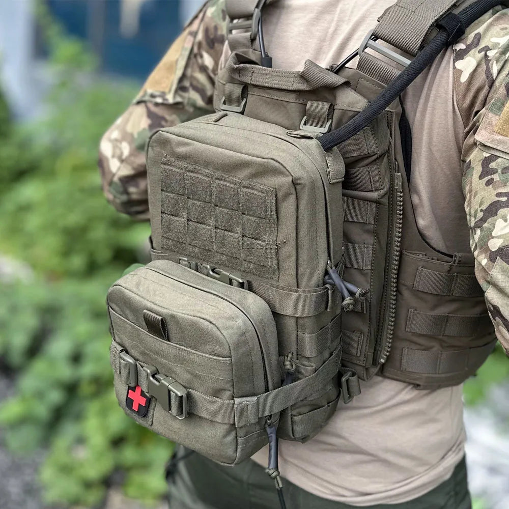 Mini Hydration Pack 2-in-1 MOLLE Rip-Away IFAK Pouch Medical Hunting Bag