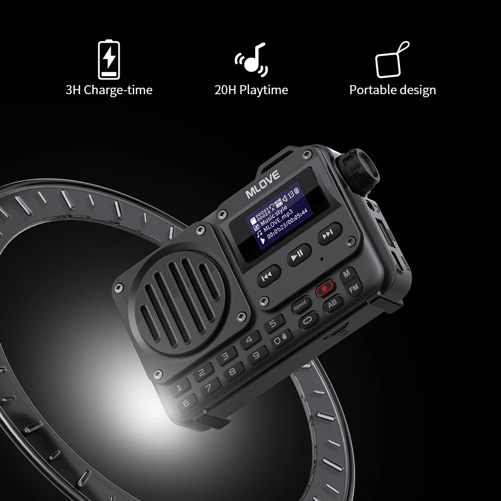 MLOVE BV800 Super-Portable Bluetooth Speaker with FM Radio,LCD Screen Display, Antenna, AUX Input, USB Disk, TF Card, MP3 Player-EXPROTAS