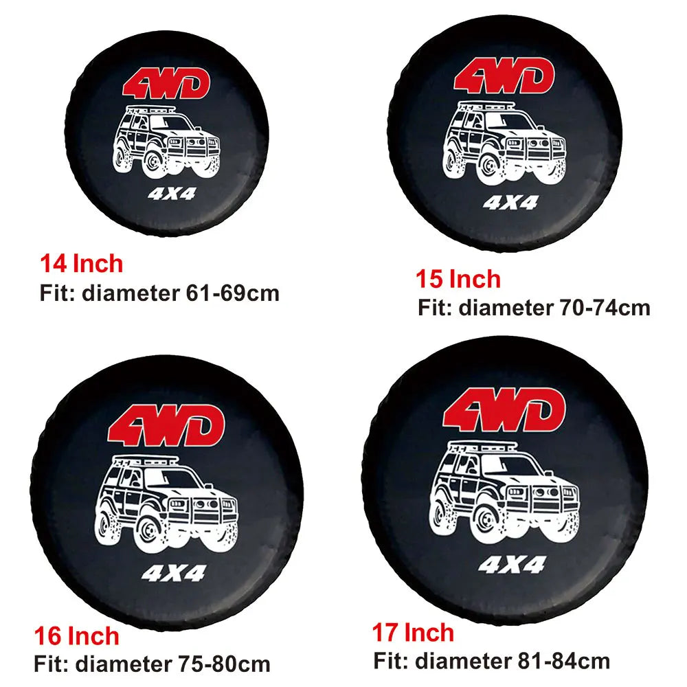 14" 15" 16" 17" Inch 4WD 4x4 PVC Leather Spare Wheel Tire Cover Case Bag Pouch Protector car tyres 14 inch For Jeep Hummer-EXPROTAS