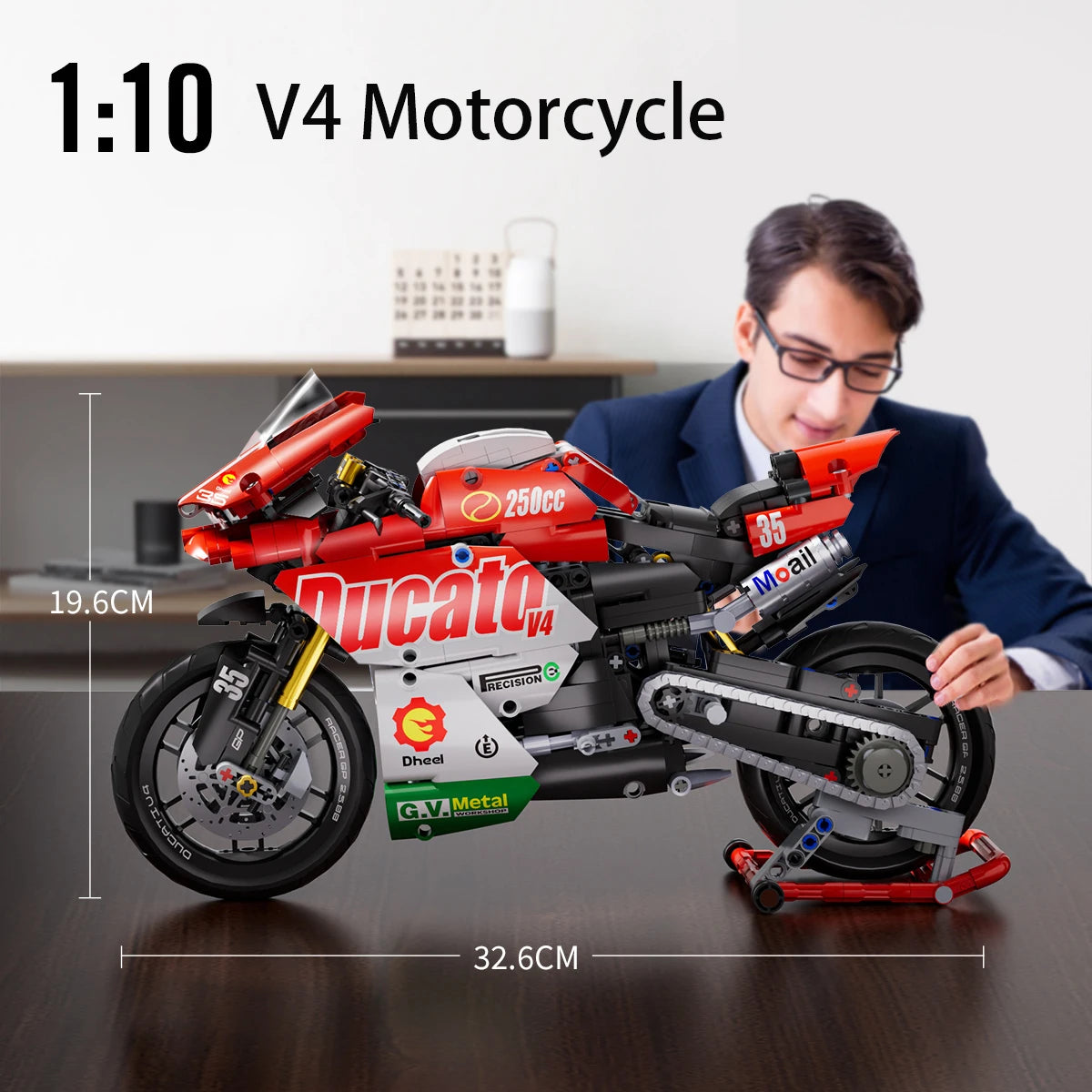 Technic Series Motorcycle V4 Building Blocks Set Super Motorbike Model Kit Technical Racing Kids Assembled Toys Gifts For Boys-EXPROTAS
