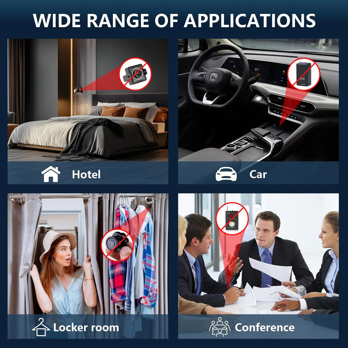 Spy Hidden Camera Detector Anti Bug GPS Tracker Portable Device for Privacy