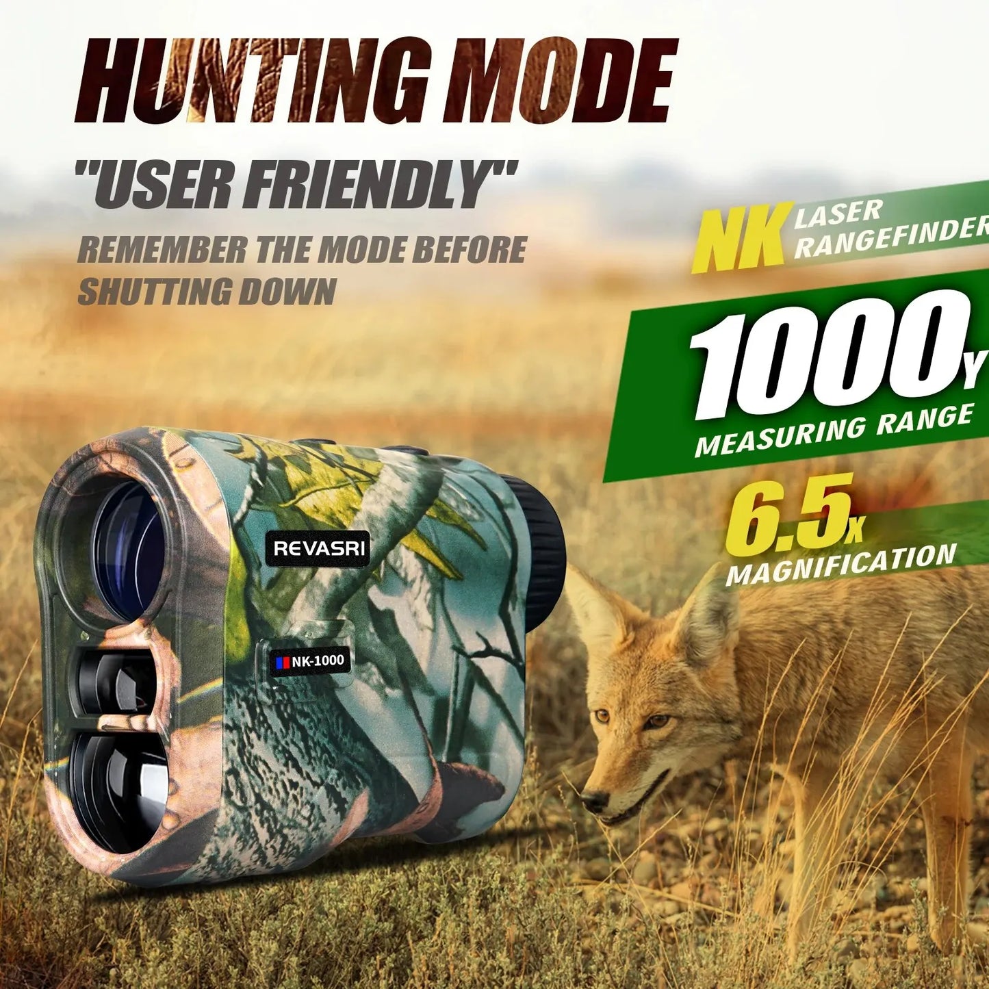REVASRI Hunting Laser Rangefinder 1000 Yards with Rechargeable Battery Hunting Range Finder with Target Acquisition Technology E-EXPROTAS