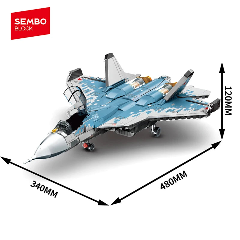 SEMBO Stealth Fighter Jet Building Blocks Military Aircraft Model Bricks Toy Gift