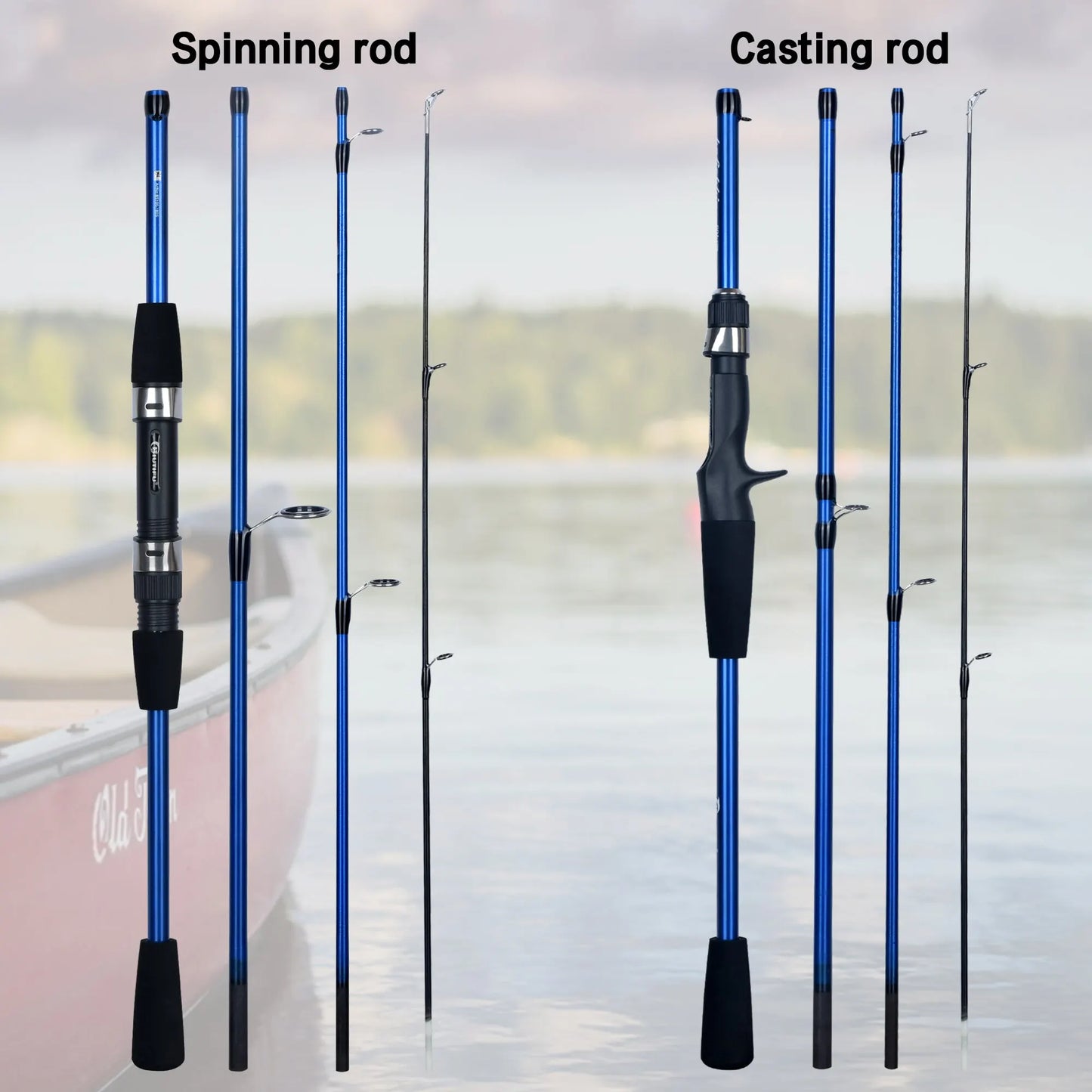 BIUTIFU Baitcasting Spinning Travel Carbon 4/5 Section Fishing Rods Casting Weight 5-20g Power Ultralight Lure Trout Mini Pole-EXPROTAS