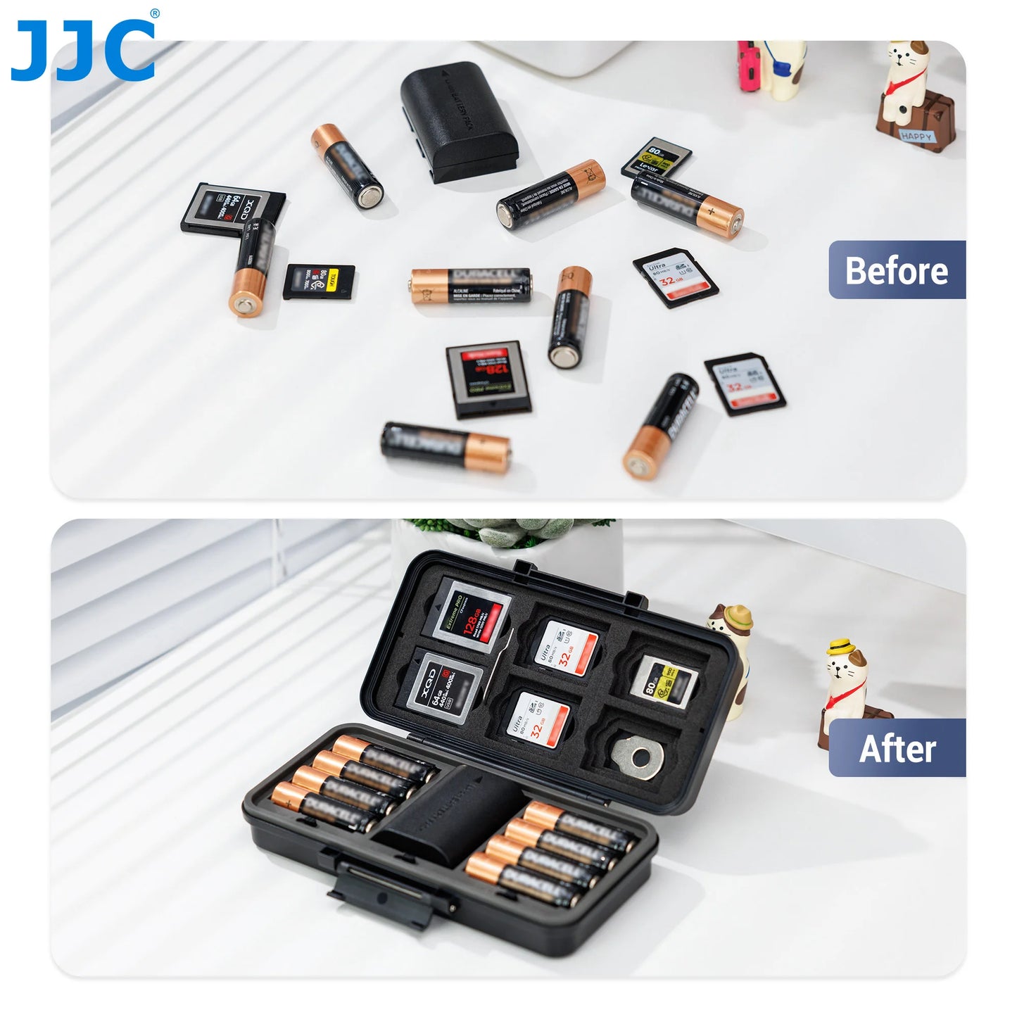 JJC Camera Battery Memory Card Case for SD CFexpress XQD Cards Storage Holder