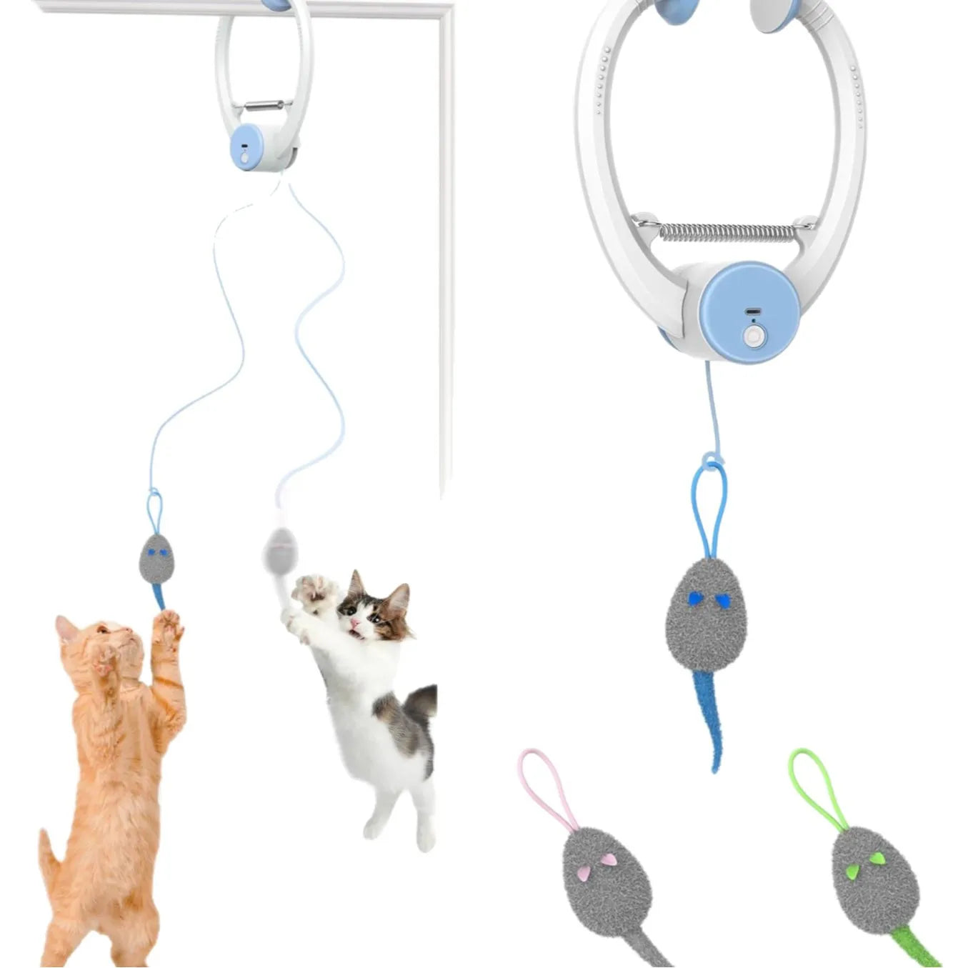 Automatic Interactive Cat Toy USB Rechargeable Feather Wand for Indoor Cats