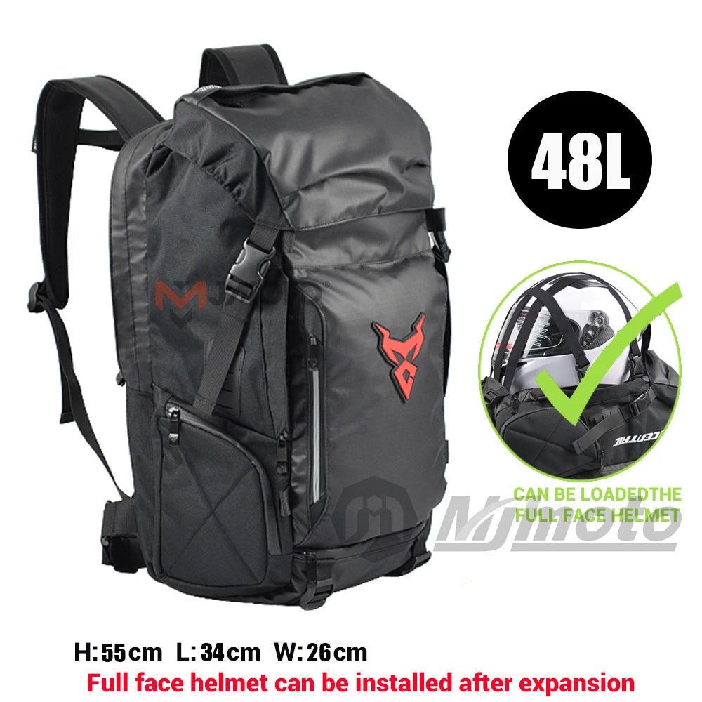 Motocentric Motorcycle Rear Seat Bag Multifunction Waterproof Motorcycle Helmet Backpack Big Capacity Motocross Tail Bag Luggage