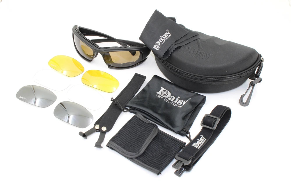 Daisy X7 Polarised Tactical Sunglasses Smoke Lens Airsoft Shooting Goggles