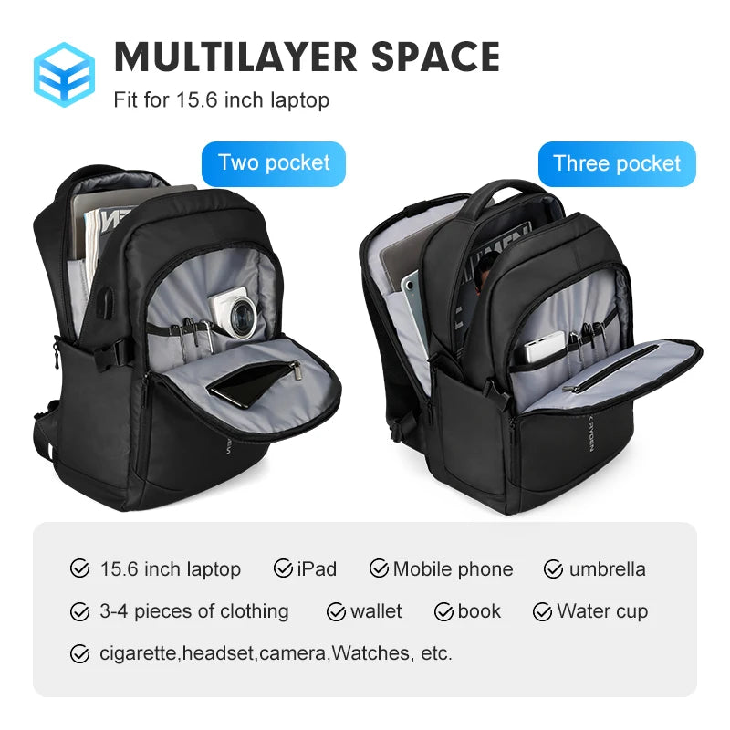 MARK RYDEN Man Backpack Multifunctional 15.6inch Laptop Bag Multi-layer Pockets School Backpack-EXPROTAS