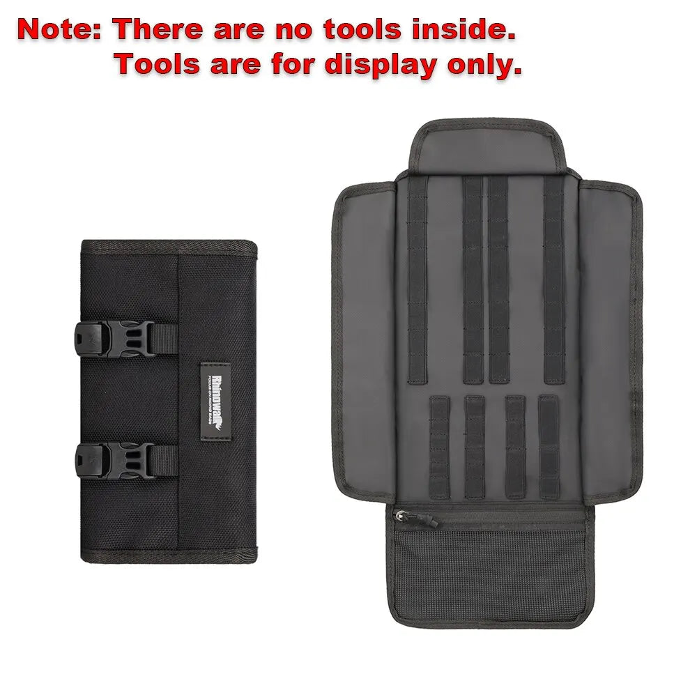 Rhinowalk Motorcycle Tool Roll Bag Portable Motor Saddlebags Side Tool Storage Bag Pouch Outdoor Travel Repair Working Tool-EXPROTAS