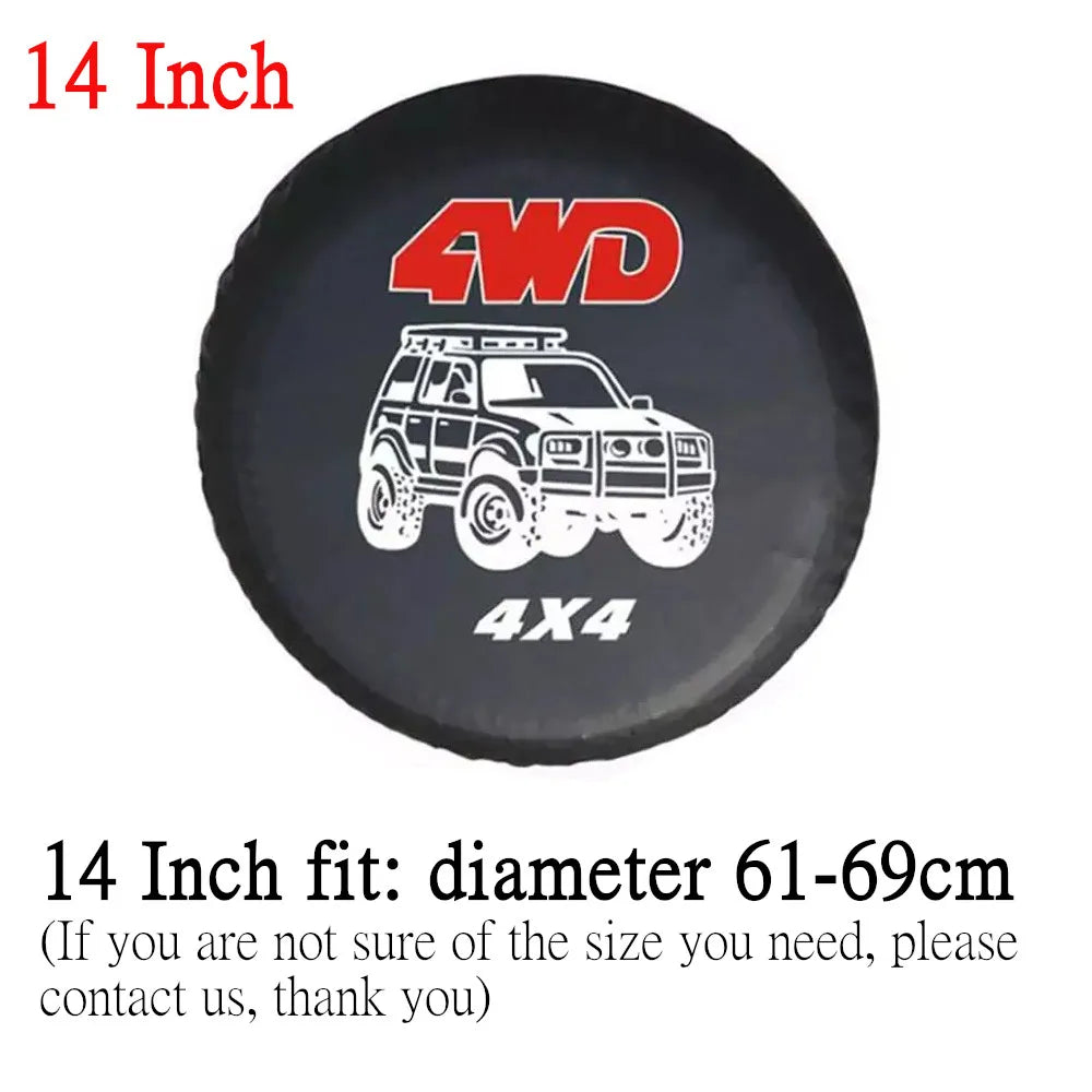 14" 15" 16" 17" Inch 4WD 4x4 PVC Leather Spare Wheel Tire Cover Case Bag Pouch Protector car tyres 14 inch For Jeep Hummer-EXPROTAS