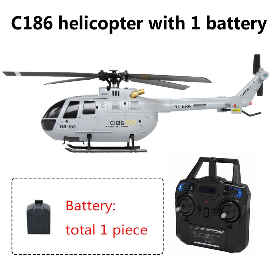 C186 Pro B105 2.4G RTF RC Helicopter, 4 Propellers, 6-Axis Gyro, Remote Control-EXPROTAS