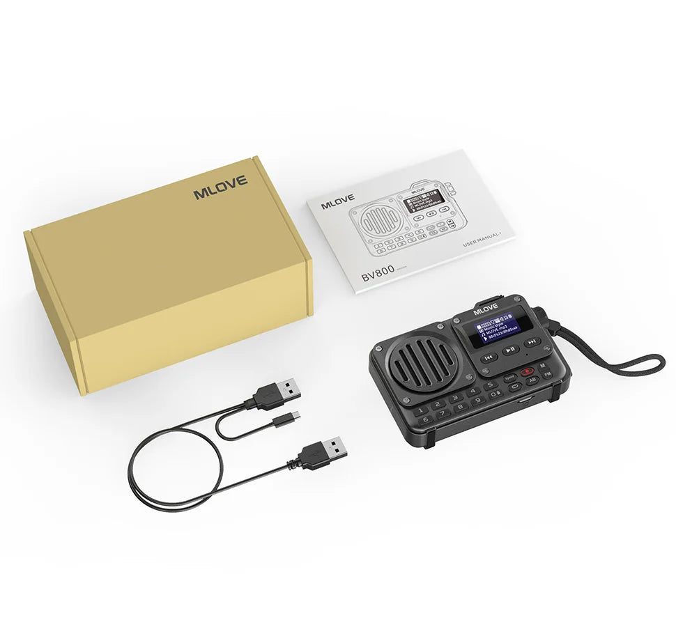 MLOVE BV800 Super-Portable Bluetooth Speaker with FM Radio,LCD Screen Display, Antenna, AUX Input, USB Disk, TF Card, MP3 Player-EXPROTAS
