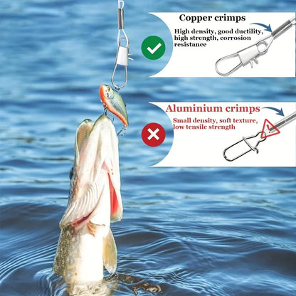 Blue Stainless Steel Fishing Leader Rigs with Snap Saltwater Wire Trace Tackle