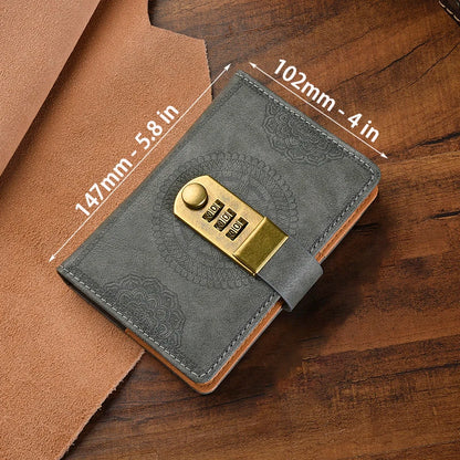 Retro Password Book A5 Notebook with Lock Diary for Students Stationery