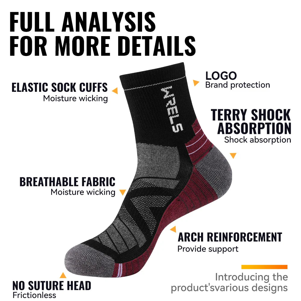 3 Pairs Merino Wool Socks Thermal Thick Hiking Socks for Men & Women