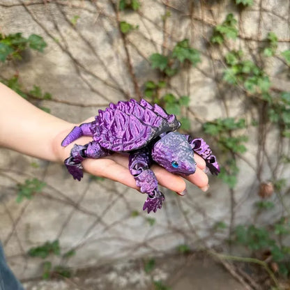 New 3D Printed Alligator Snapping Turtle with Flexible, Movable Joints And an Open Mouth - A Popular Gift And Desktop Ornament