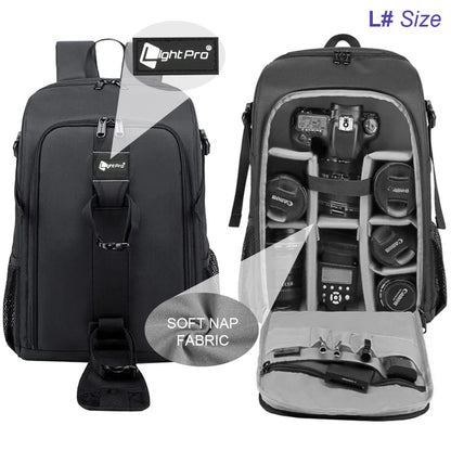 Waterproof Shoulder Backpack for Photography Big Capacity DSLR Video Tripod Bag with Rain Cover for Canon Nikon Sony Pentax