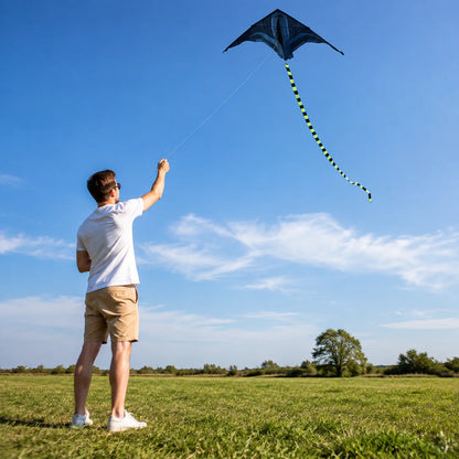 2m Delta Kite for Outdoor Fun - Huge Easy Flyer for Kids & Adults