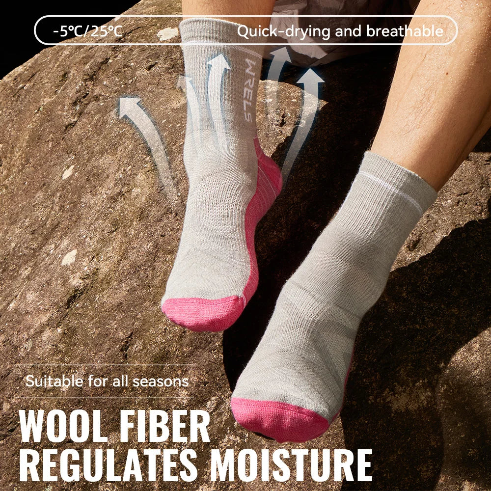3 Pairs Merino Wool Socks Thermal Thick Hiking Socks for Men & Women