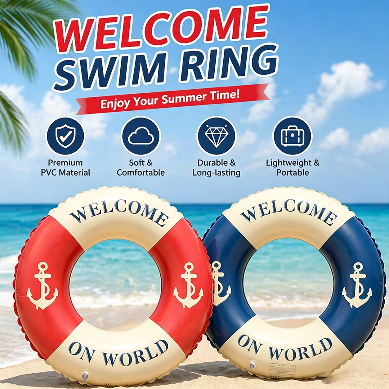 1PC Inflatable Adult Pool Float, Swimming Tubes, Water Rafts for Beach, Lake, Tanning, Fun Floating Beach Lounger, Water Toys