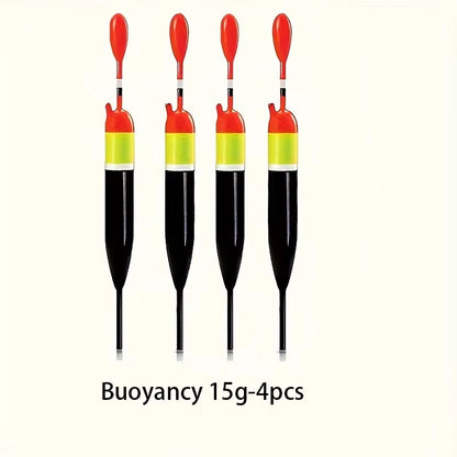 4pcs Fishing Floats Bobbers Slip Float Kit 3g-15g with Stops Drop Shot Weights