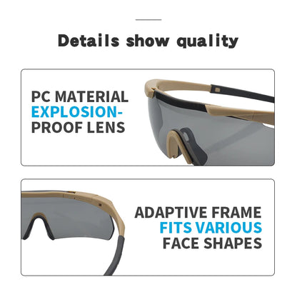 Tactical Goggles Lens Airsoft Military Windproof Safety Glasses 3 Lens