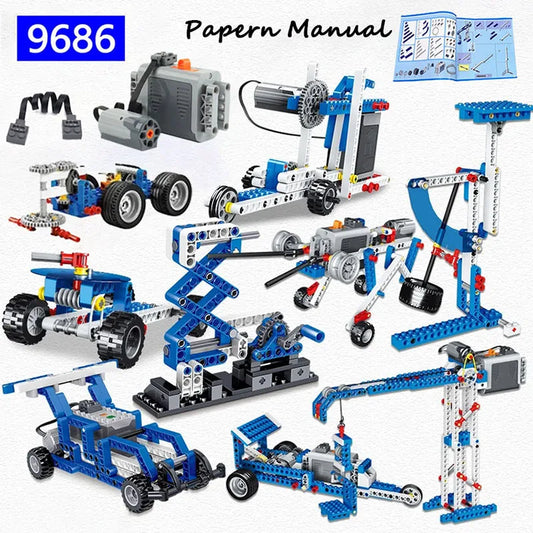 MOC Educational and Dacta Series Simple and Motorized Mechanisms Base Set 9686 Core Set Building Blocks DIY STEM Kids Toys Gifts-EXPROTAS