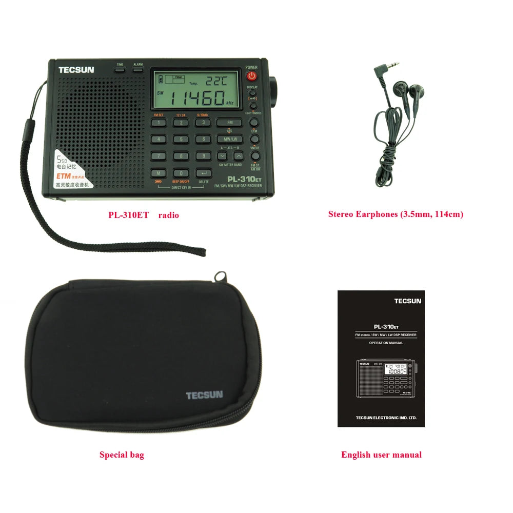 Tecsun PL-310ET Portable Radio FM AM SW LW Full Band Stereo Digital Receiver - EXPROTAS