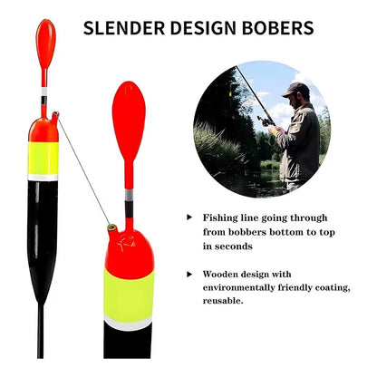 4pcs Fishing Floats Bobbers Slip Float Kit 3g-15g with Stops Drop Shot Weights