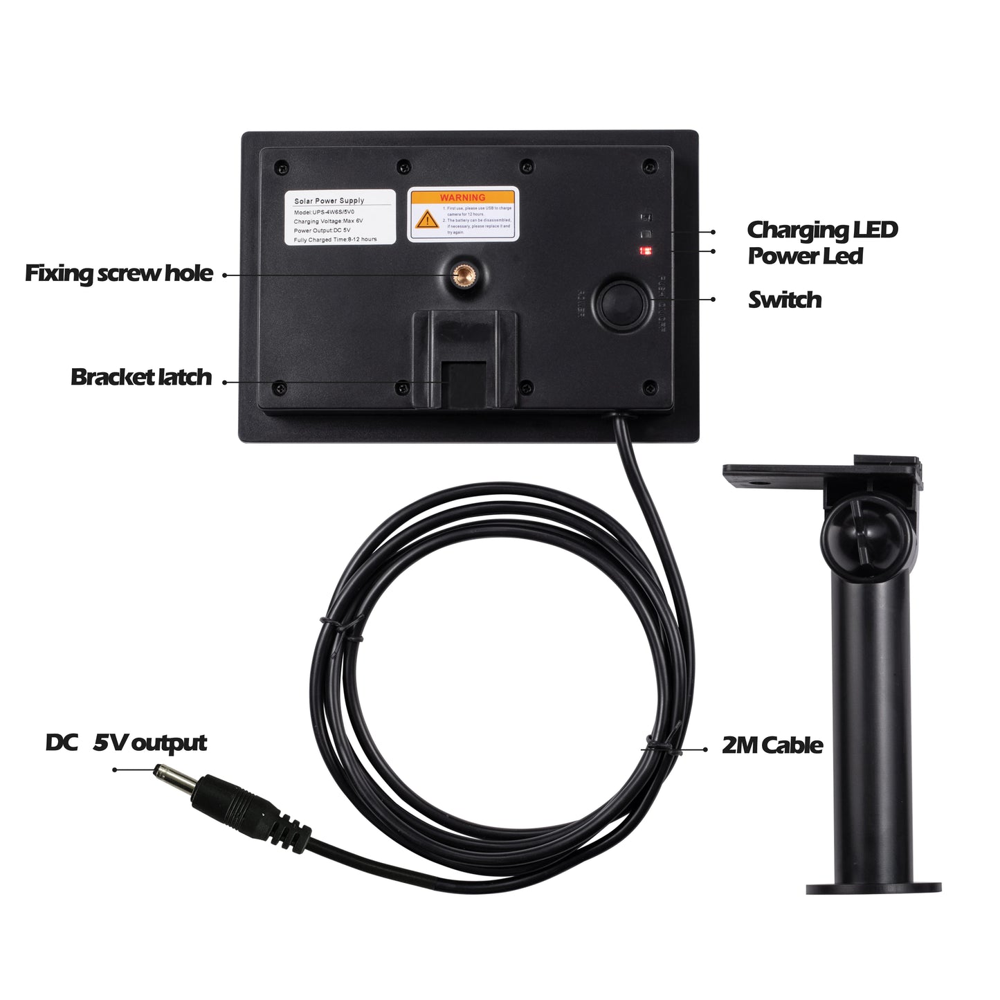 D4 5V 6V Solar Battery Charger For Security camera Portable Solar Power Bank With DC 5521 Output 4W Solar Panel Battery Charger-EXPROTAS
