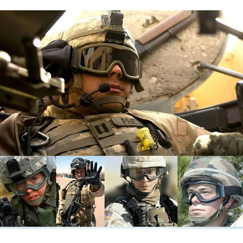Tactical Goggles Lens Airsoft Military Windproof Safety Glasses 3 Lens
