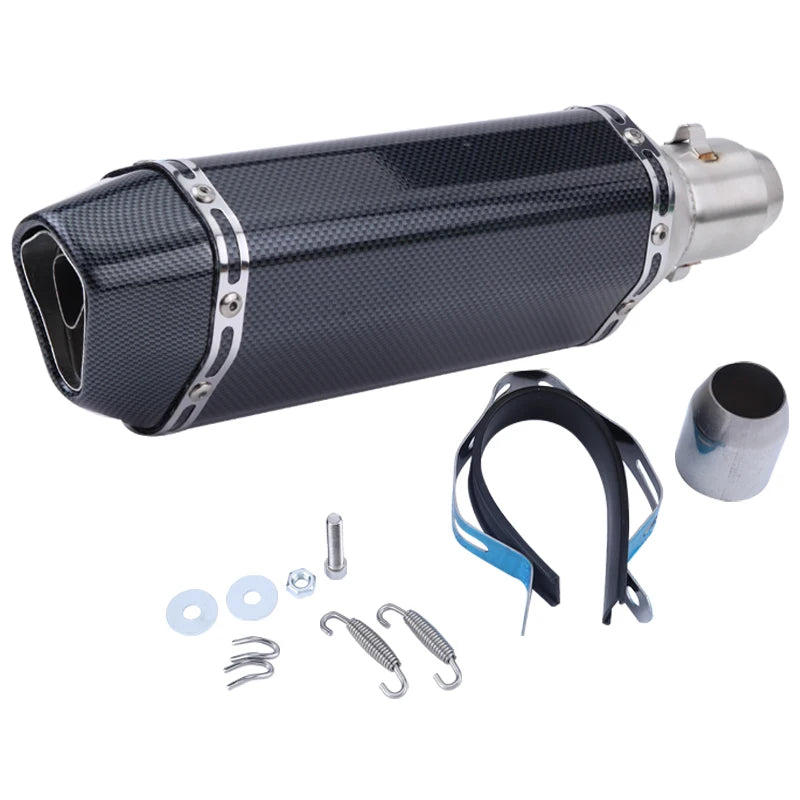 CHmotor Carbon Fiber Motorcycle Exhaust Muffler Pipe 250cc 350cc 600cc Escape Moto Tube For Nmax Tmax530 Msx125 GSR600-EXPROTAS